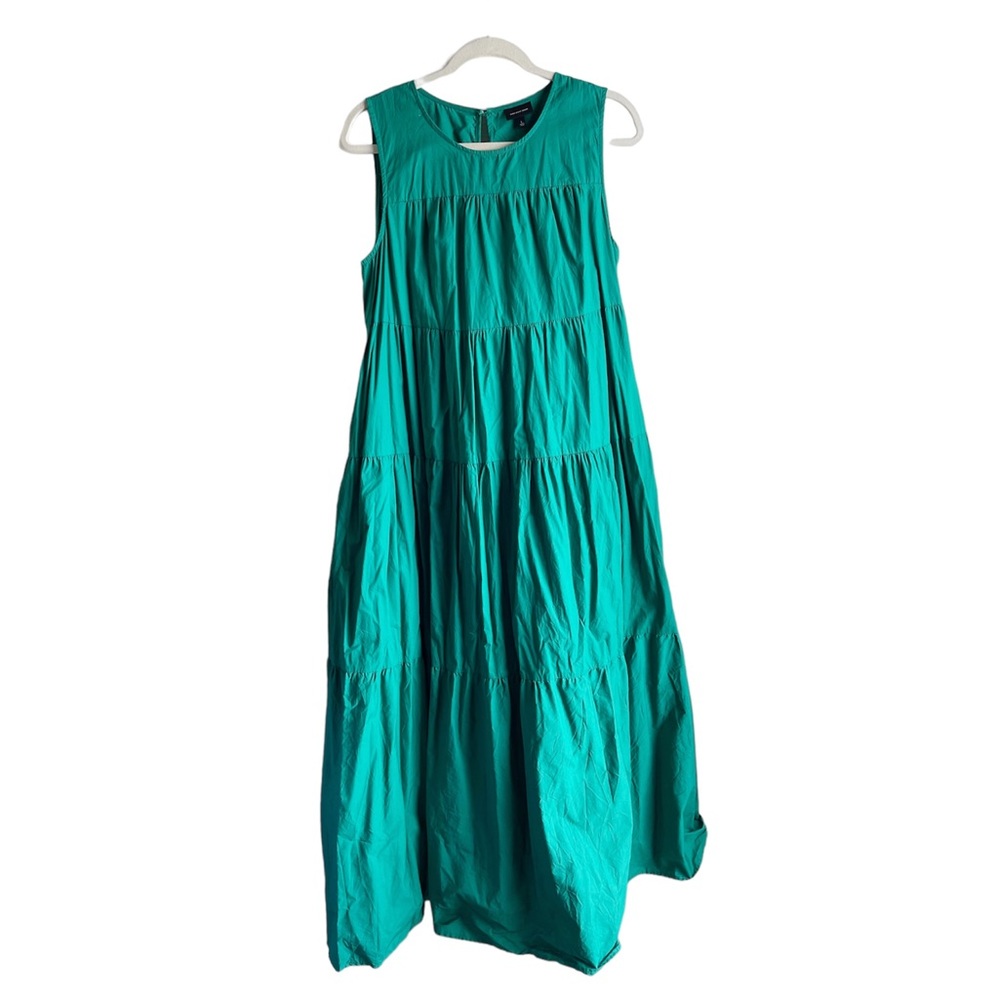 Who What Wear - Emerald Green Tiered Sleeveless Dress with Pockets